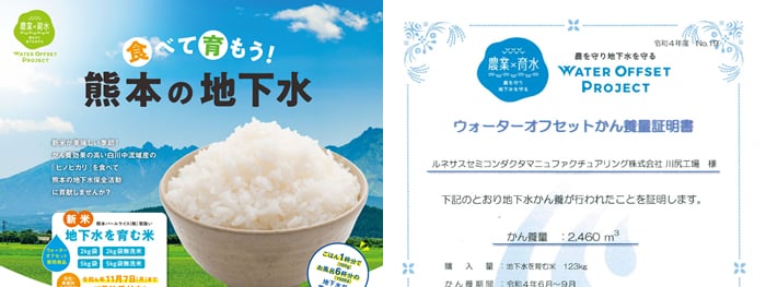 くまもと地下水財団から涵養米を購入 (川尻工場)