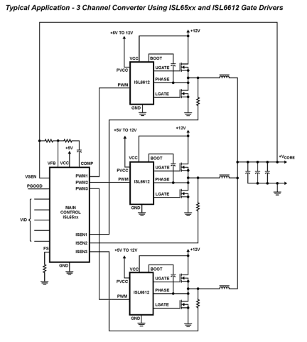ISL6612_ISL6613 Functional Diagram